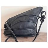 Thomas Leathers Black Leather Crossbody Bag