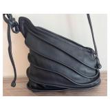Thomas Leathers Black Leather Crossbody Bag