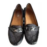 Pair of Coach Fortunata Black Signature Loafers Size 6 1/2