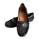 Pair of Coach Fortunata Black Signature Loafers Size 6 1/2