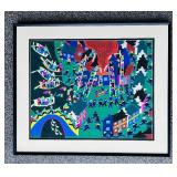Framed Colorful Folk Art Print