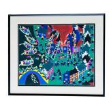 Framed Colorful Folk Art Print