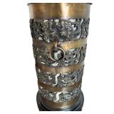 Pair of 30" Table Lamps with Ornate Metal Bases