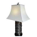 Pair of 30" Table Lamps with Ornate Metal Bases
