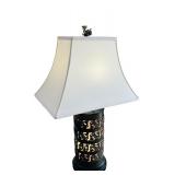 Pair of 30" Table Lamps with Ornate Metal Bases