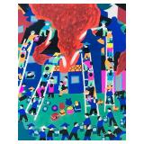 Framed Colorful Folk Art Print