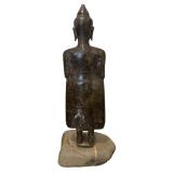 Bronze Buddha Sculpture on Stone Base