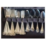 AMAZING Steiff Williamsburg Shell Sterling Silver Flatware Service for Twelve Set in Gorgeous Cabinet