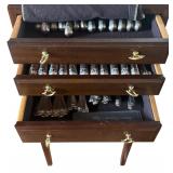 AMAZING Steiff Williamsburg Shell Sterling Silver Flatware Service for Twelve Set in Gorgeous Cabinet