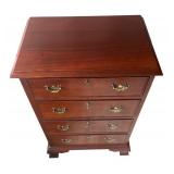 Pair of Craftique Heirloom Mahogany Bed Side Tables / Pair of Craftique Chippendale Style Mahogany Four Draw Night Stands