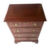 Pair of Craftique Heirloom Mahogany Bed Side Tables / Pair of Craftique Chippendale Style Mahogany Four Draw Night Stands