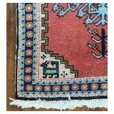 Handwoven Vintage Small Persian Wool Rug 27.5 x 34 Inches