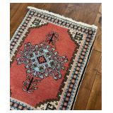 Handwoven Vintage Small Persian Wool Rug 27.5 x 34 Inches