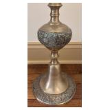 31.5 Inch Ornate Metal Candle Holder Pedestal Stand
