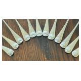 Twelve Sterling Silver Williamsburg Shell Pastry Forks