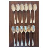 Twelve Sterling Silver Williamsburg Steiff Demitasse Spoons