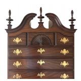 Kindel New England Style Mahogany Dresser / Kindel Mahogany Highboy Chest with Brass Hardware