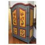 Stunning Vintage Rosemaling Cabinet