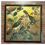 Birds Amongst Foliage Golden Wall Plaque