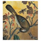 Birds Amongst Foliage Golden Wall Plaque