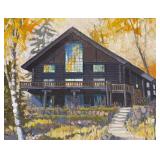 Cabin by the Lake Original Painting by Ken Morrison