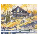 Cabin by the Lake Original Painting by Ken Morrison