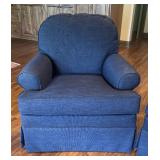 Pair of Devonshire Transitional Swivel Rocker Armchairs by Ethan Allen