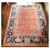 Large Persian Style Area Rug 8ft 8in x 12ft 6in with Floral Patterns