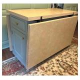 Amazing Drop Leaf Crafting Table on Wheels