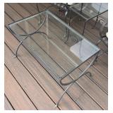 Patio Chairs with Two Glass Top Tables