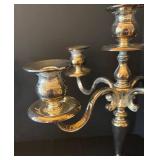 Pair of 14.5-Inch Silverplate 5-Arm Candelabras