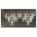 Set of 10 Luigi Bormioli Italian Glass Sherbet Dessert Cups 4.5 in x 4.25 in