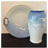 Bing & Grøndahl Seagull Vase and Serving Plate and Vase