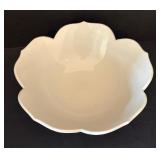 Set of 7 White Ceramic Flower-Shaped Bowls,