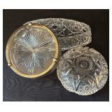 Set of 3 Pressed Glass Serving Bowls and Dishes