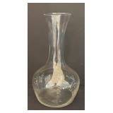 Pair of 8-Inch Glass Decanters with Ornate Metal Wine Holder