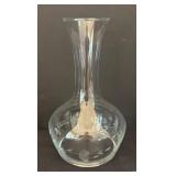 Pair of 8-Inch Glass Decanters with Ornate Metal Wine Holder