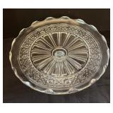 Pair of Vintage Glass Pedestal Cake Stands