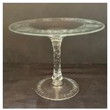 Pair of Vintage Glass Pedestal Cake Stands