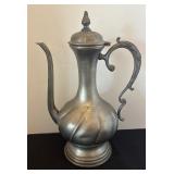 Vintage Pewter Serving Set with Pitcher, Coffee Pot, and Accessories