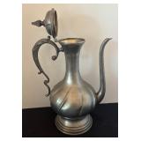 Vintage Pewter Serving Set with Pitcher, Coffee Pot, and Accessories