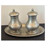 Vintage Pewter Serving Set with Pitcher, Coffee Pot, and Accessories
