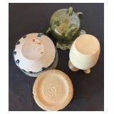 Set of 4 Handmade Pottery Bowls and Pitcher Assortment