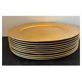 Set of 10 Gold Colored Chargers