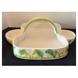 Vintage Italian Ceramic Condiment Set with Tray and Leaf Design