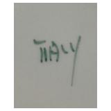 Vintage Italian Ceramic Condiment Set with Tray and Leaf Design