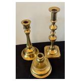 Set of 3 Brass Candlestick Holders Assorted Styles