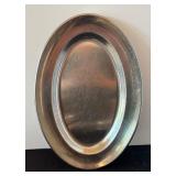 Collection of Vintage Silverplate Serving Pieces Including Trays, Pitchers, and Covered Dishes