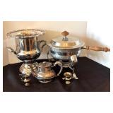 Sensational Silver Plated Champagne Bucket, Chafing Dish, Teapot and More!