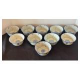 Set of 10 Rice Bowls with Eight Spoons